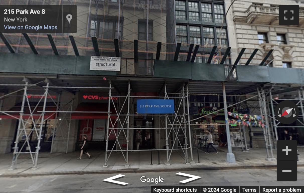 Street View image of 215 Park Avenue South, New York City, New York State