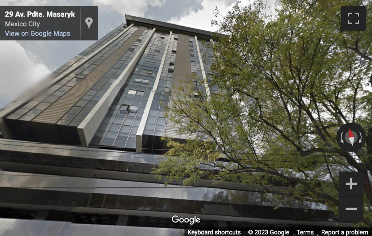 Street View image of First Floor Corporative Masaryk 29, Avenue President Masaryk 29, Chapultepec Morales, Mexico City