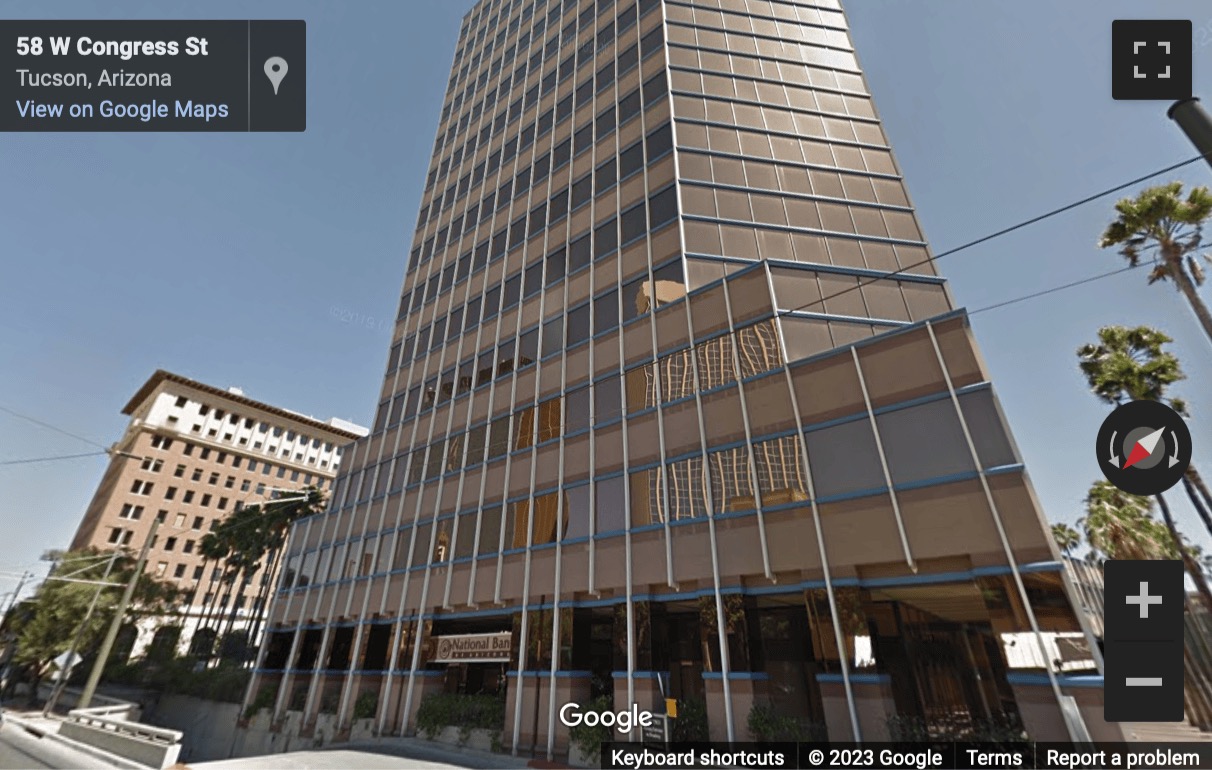 Street View image of One South Church Avenue, 12th floor, Tucson, Arizona