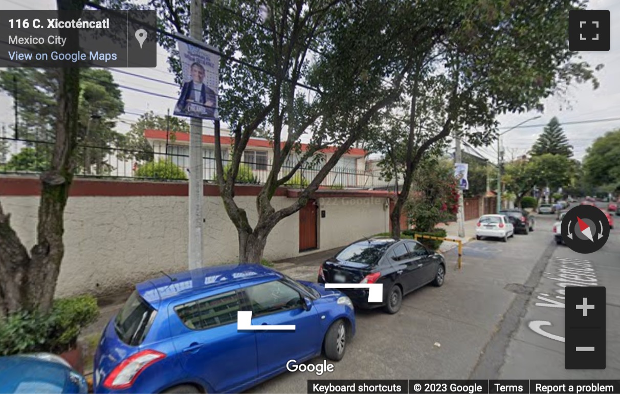 Street View image of Calle Xicoténcatl 120, Del Carmen, Coyoacan, Mexico City