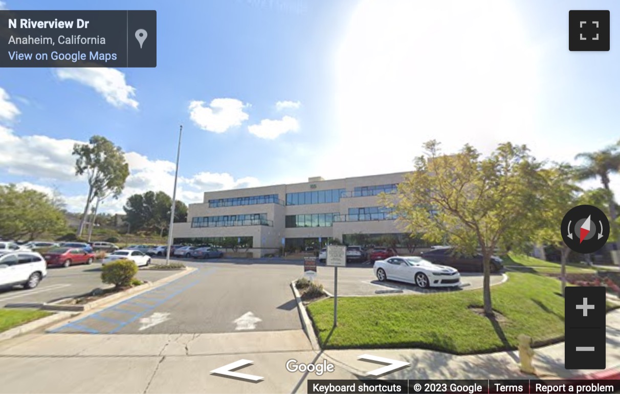 Street View image of (ANA) 155 N. Riverview Drive, Anaheim Hills, California