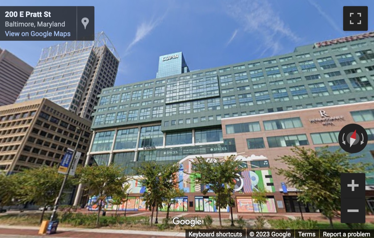 Street View image of 200 E. Pratt Street, Baltimore, Maryland