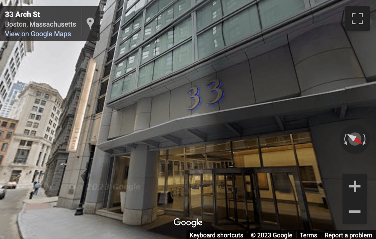 Street View image of 33 Arch Street, Boston, Massachusetts