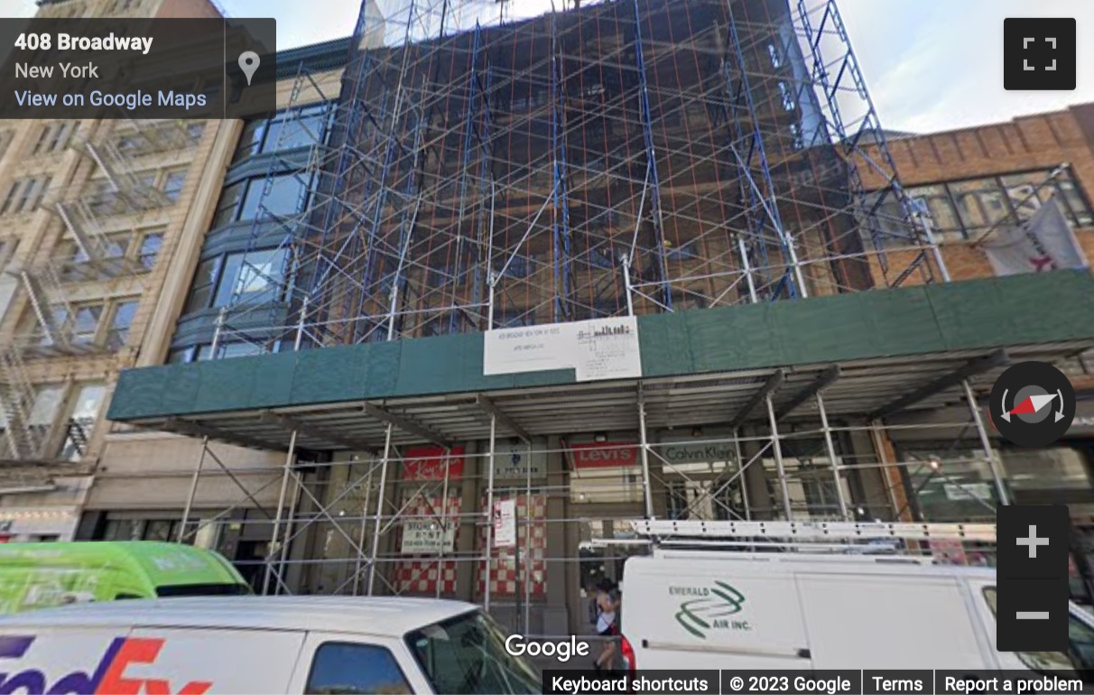 Street View image of 408 Broadway, New York City