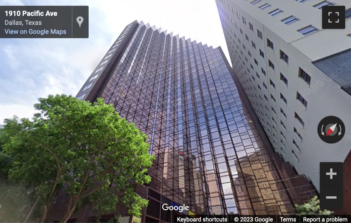 Street View image of 1910 Pacific Avenue, Dallas, Texas