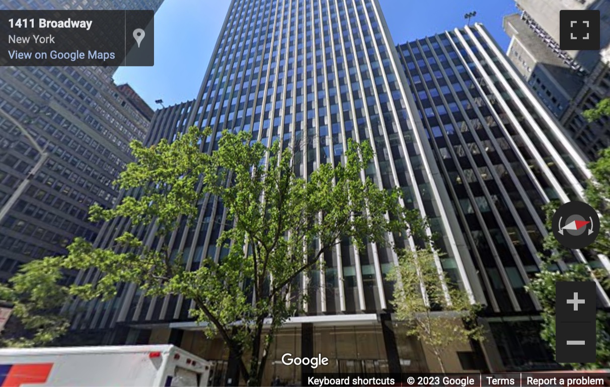 Street View image of 1411 Broadway, New York City