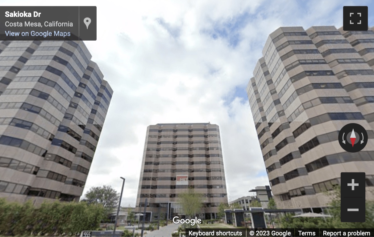 Street View image of 555 Anton Boulevard Costa Mesa, California