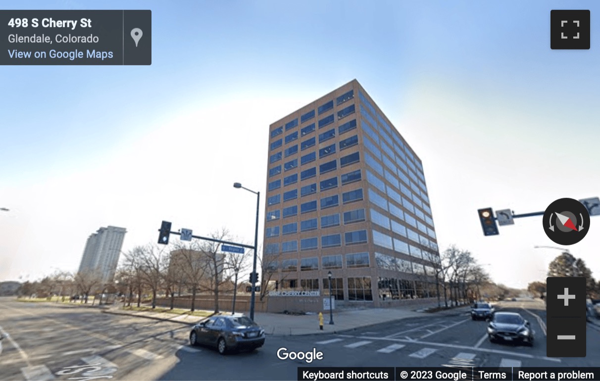 Street View image of 501 S. Cherry St, Suite 1100, Denver, Colorado