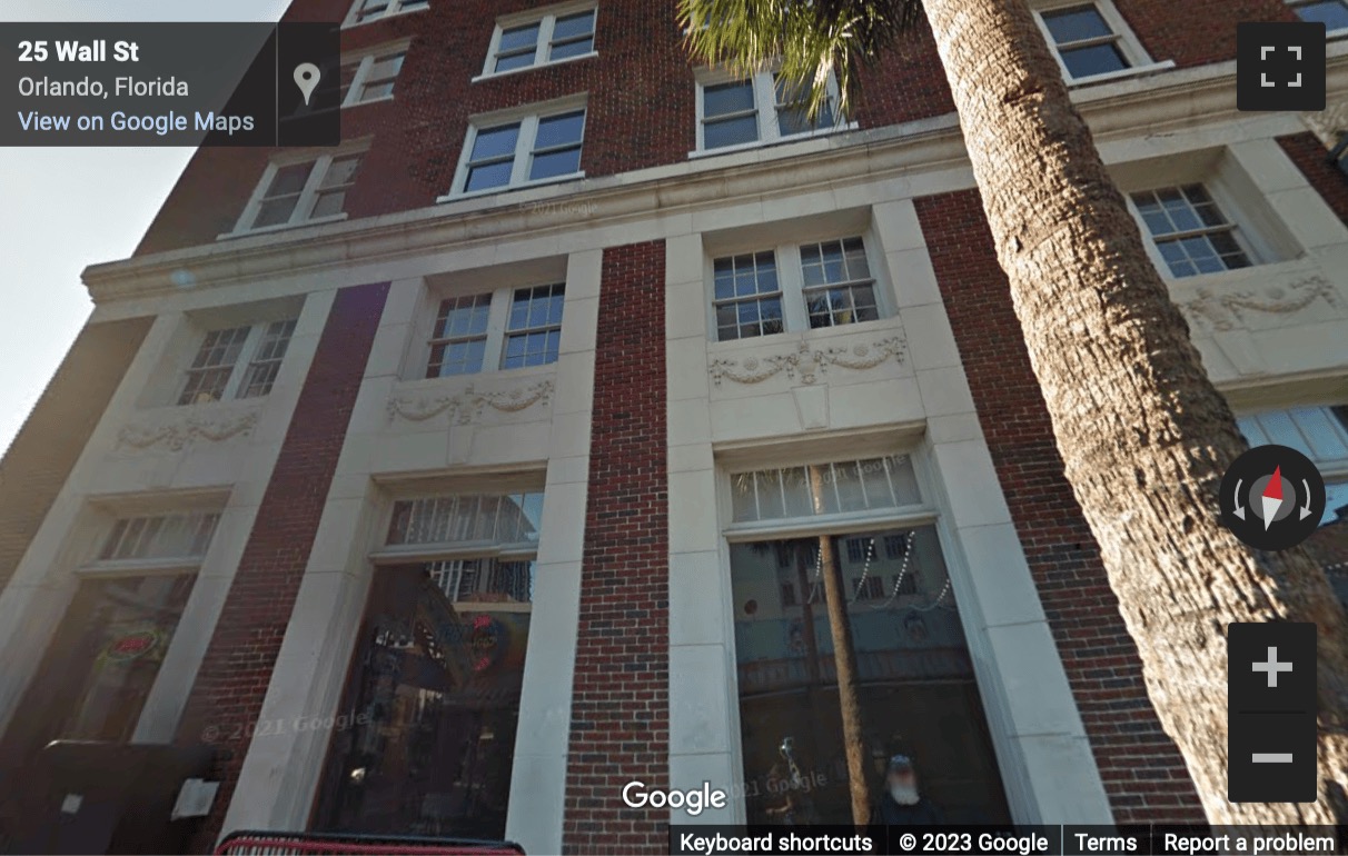 Street View image of 37 N. Orange Avenue, Orlando, Florida