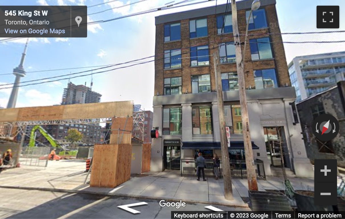 Street View image of 545 King Street West, Toronto