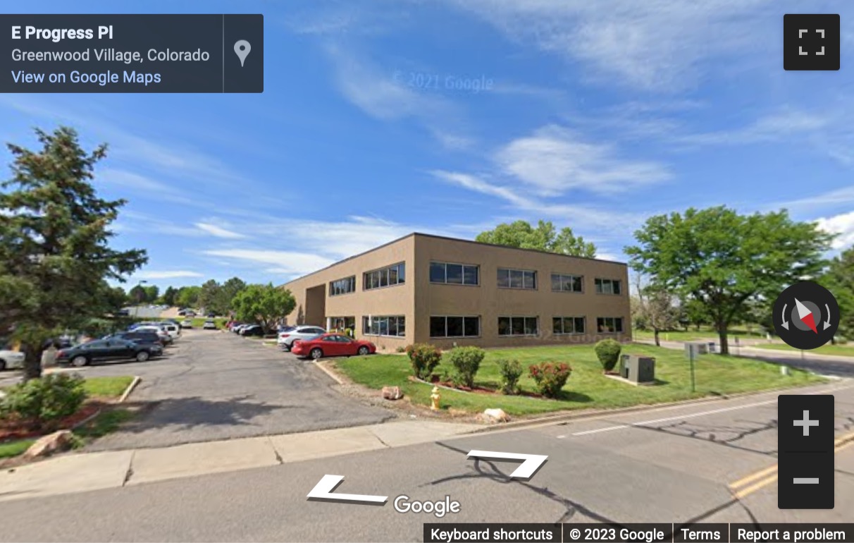 Street View image of 7350 E. Progress Place, Suite 100, Greenwood Village, Colorado