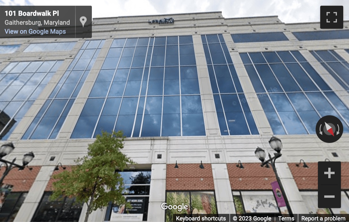 Street View image of 9841 Washingtonian Boulevard Suite 200, Gaithersburg, Maryland