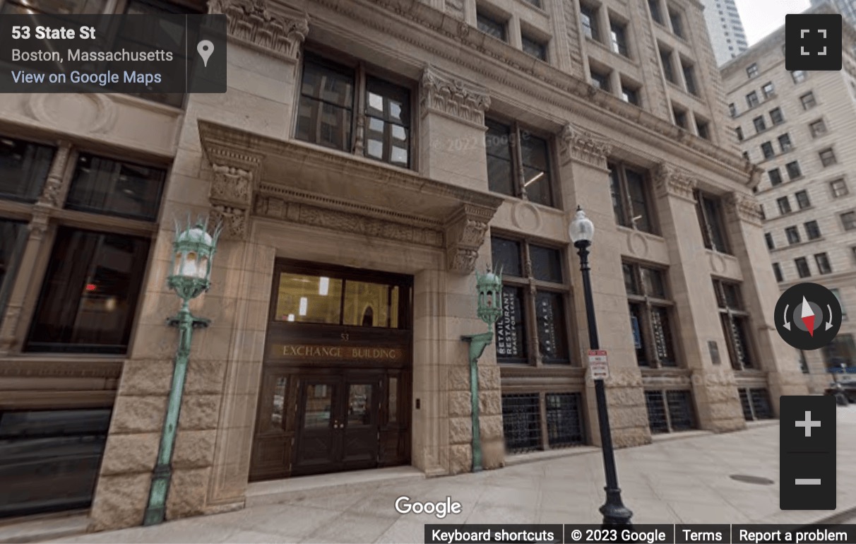 Street View image of 53 State Street, 5th floor, Boston, Massachusetts