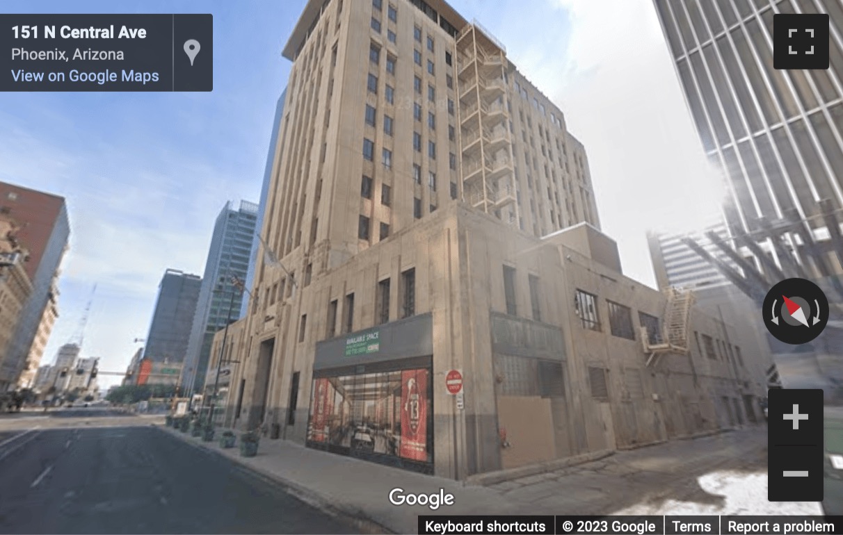 Street View image of 112 N Central Avenue, Phoenix, Arizona