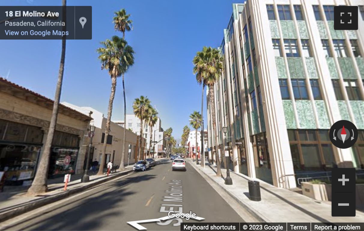 Street View image of 680 E Colorado Blvd, Suite 180 & Second Floor, Pasadena (CA), California