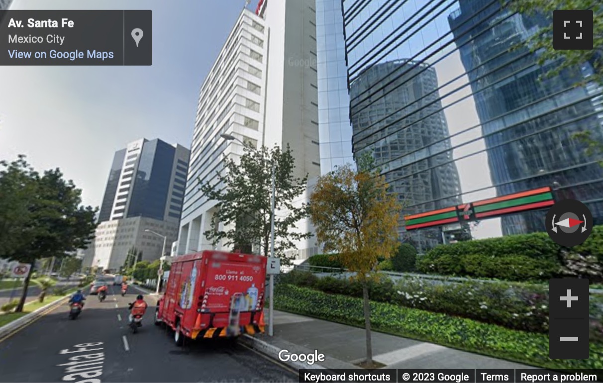 Street View image of Premium Office Space for Rent in Contadero, Mexico City | Av. Santa Fe 505, Lomas de Santa Fe