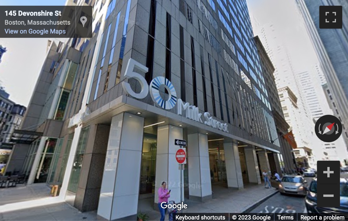 Street View image of 50 Milk Street, 16th Floor, Boston, Massachusetts