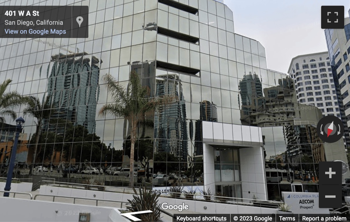 Street View image of 401 West A Street, 2nd Floor, San Diego, California