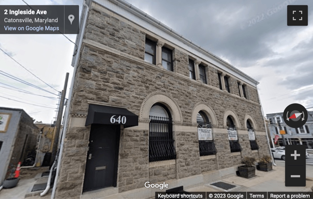 Street View image of 640 Frederick Road, Catonsville, Maryland