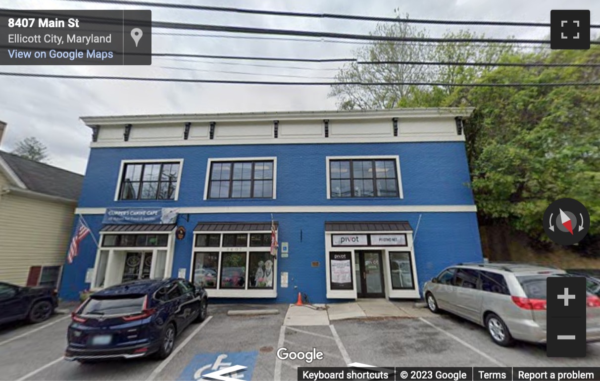 Street View image of 8407 Main Street, Ellicott City, Maryland