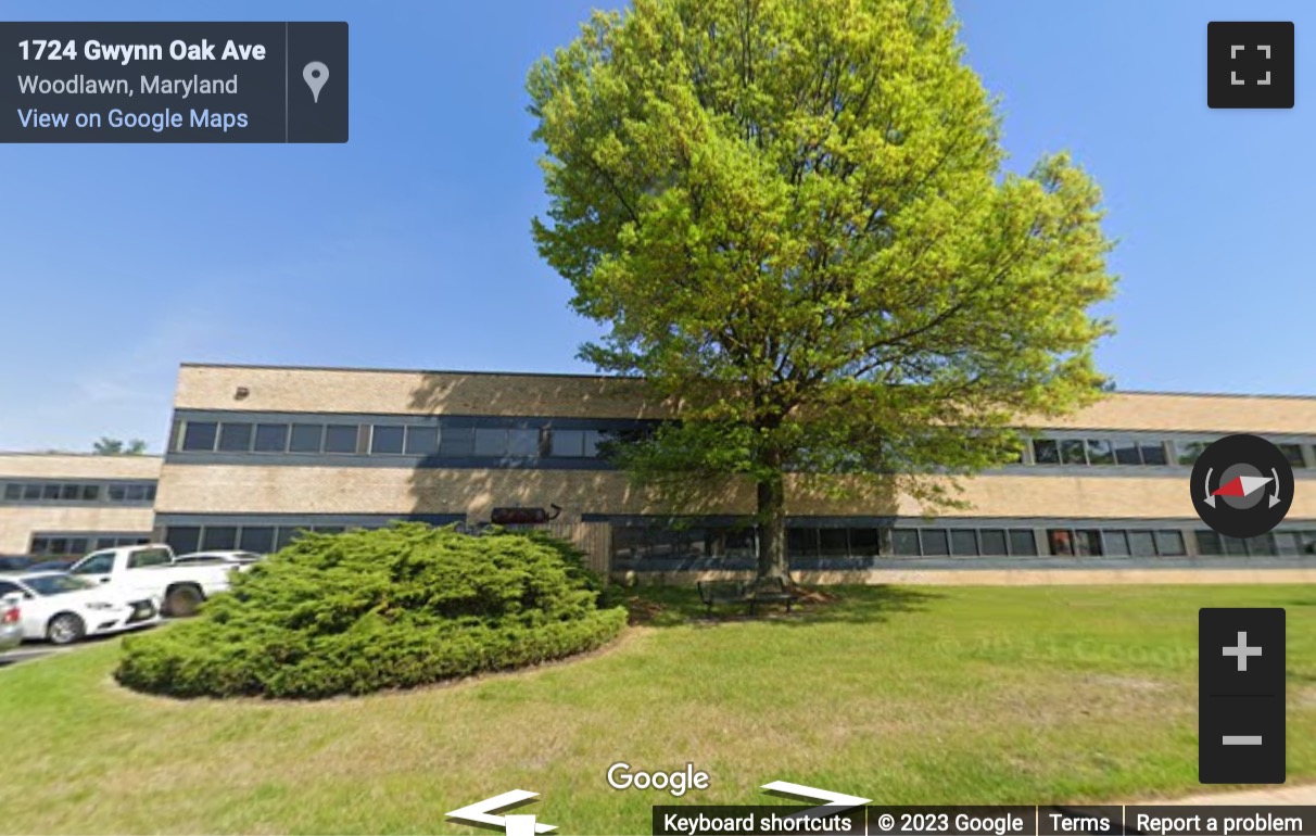 Street View image of 6340 Security Boulevard, Suite 100, Baltimore, Maryland