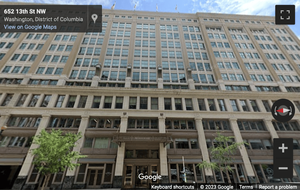 Street View image of 601 13th Street NW, 12th Floor, Washington, 20005, Washington DC, District of Columbia