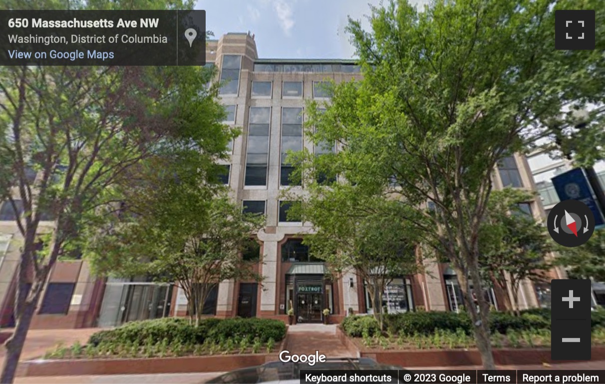 Street View image of 650 Massachusetts Avenue NW, 6th Floor, Washington DC, District of Columbia