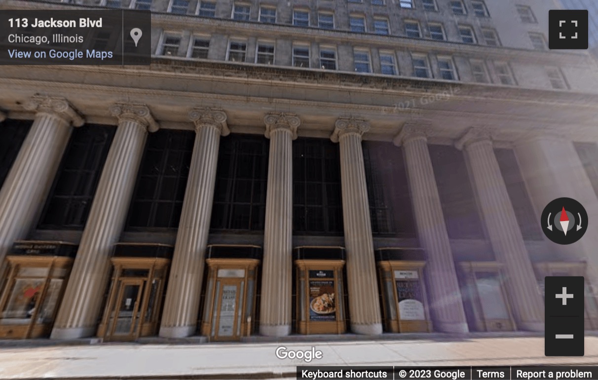 Street View image of 231 South LaSalle Street, 21st and 22nd Floor, Suite 2100, Chicago, Illinois