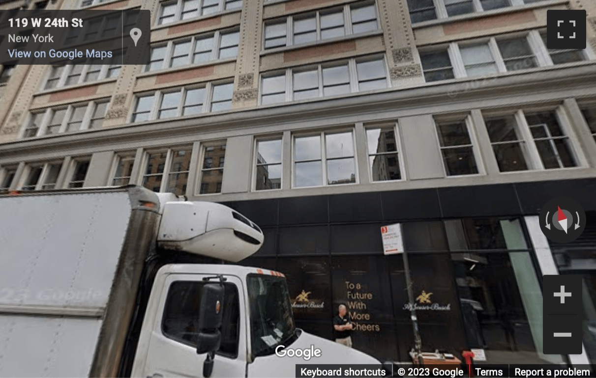 Street View image of 119 West 24th Street, Flatiron, 3rd, 4th & 5th Floor, New York City