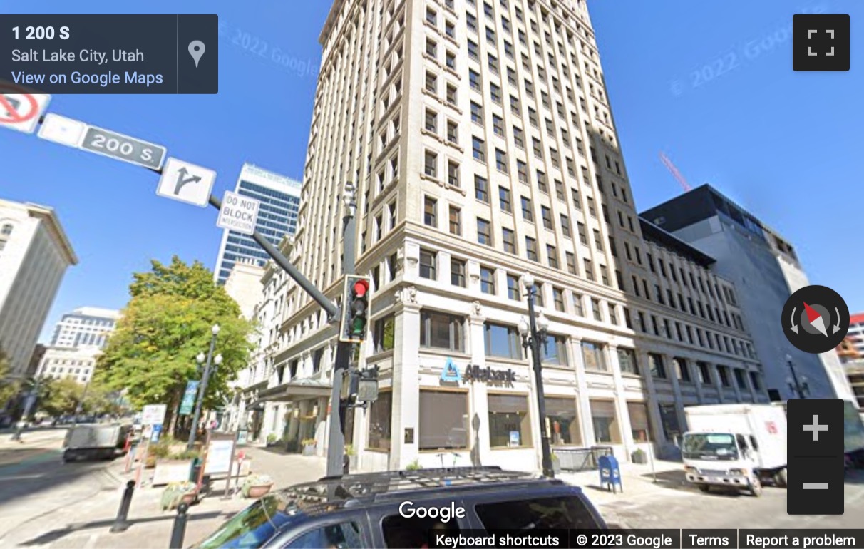 Street View image of 175 South Main Street, 5th Floor, Salt Lake City, Utah