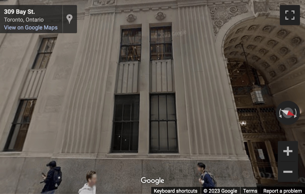 Street View image of 320 Bay Street, 101, Canada Permanent Trust Building, Toronto, Ontario