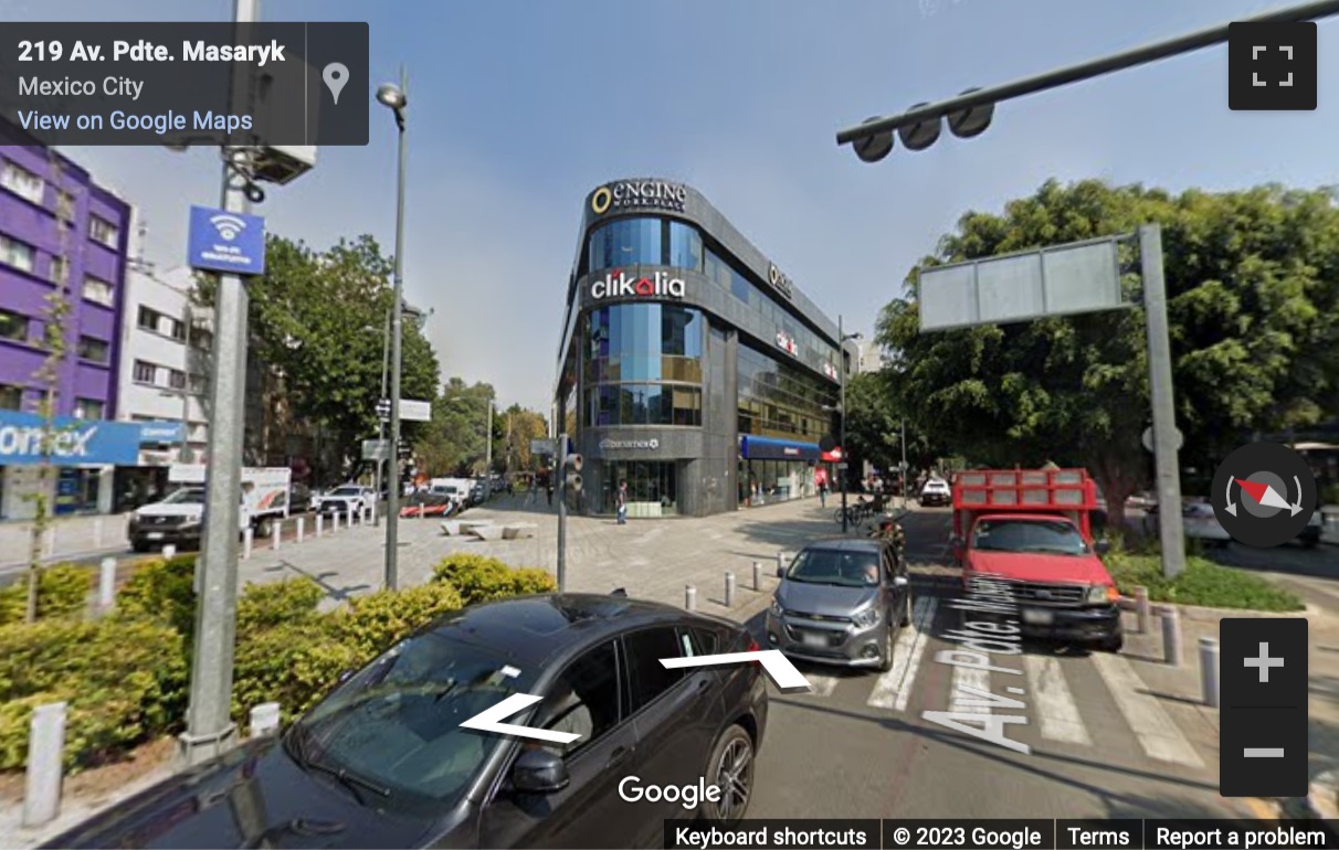 Street View image of Av. Pdte Masaryk 219, Piso 1, Polanco V Secc, Miguel Hidalgo, Mexico City