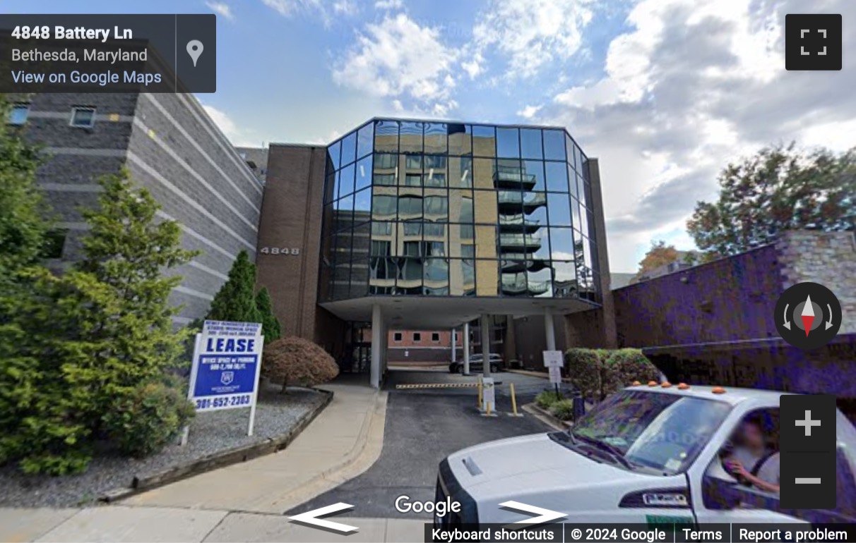 Street View image of 4848 Battery Lane, Bethesda, Maryland