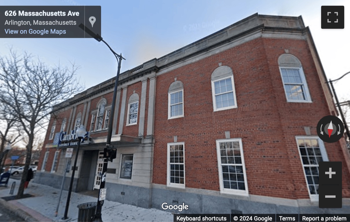 Street View image of 626 Massachusetts Avenue, Arlington (MA)