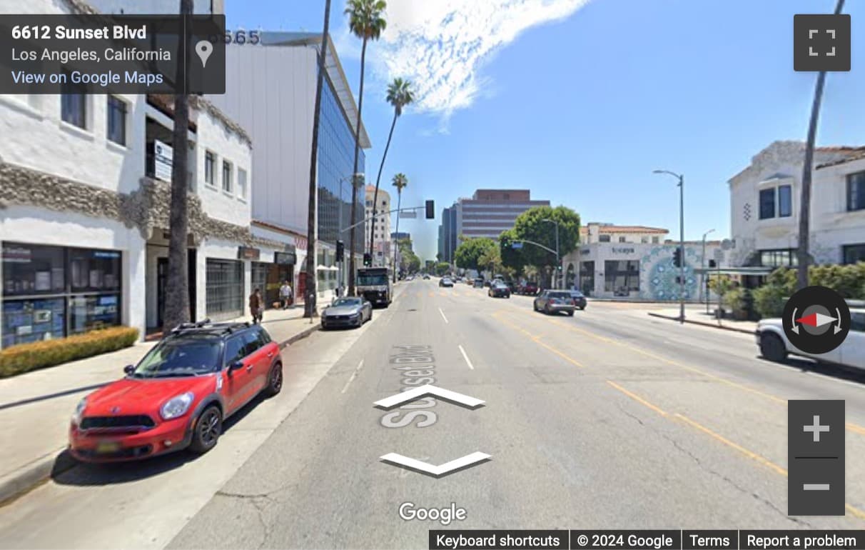 Street View image of 6600 West Sunset Boulevard, 2nd & 3rd Floor, Los Angeles, California