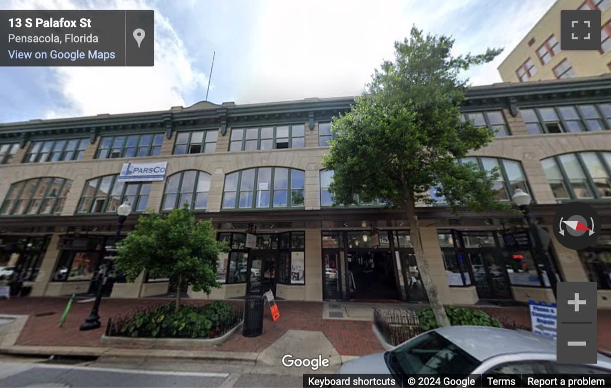 Street View image of 13 Palafox Place, Suite 200, Pensacola, Florida