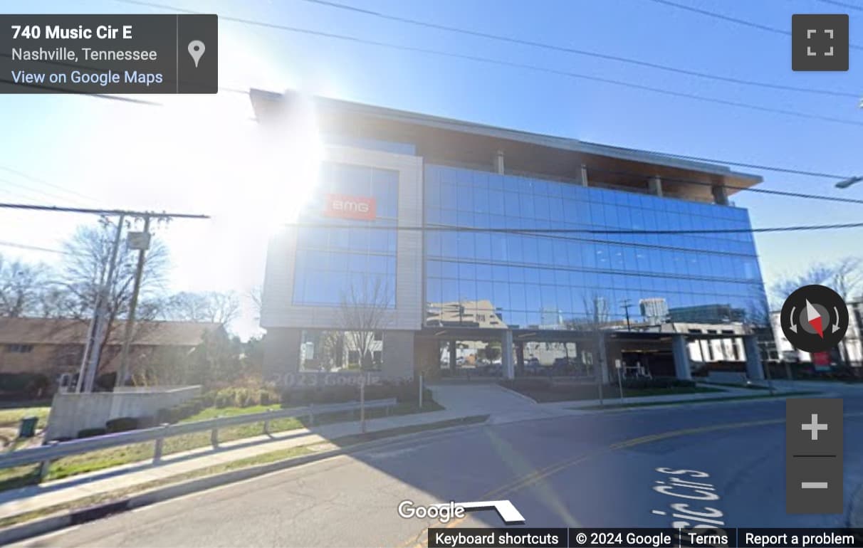 Street View image of 1 Music Circle, Suite 400, Nashville, Tennessee