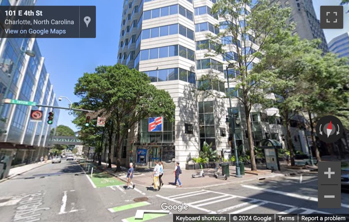 Street View image of 128 South Tryon Street, 18th and 19th Floors, Charlotte (North Carolina)