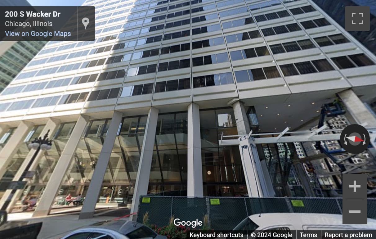 Street View image of 200 South Wacker Drive, 31st Floor, Chicago, Illinois