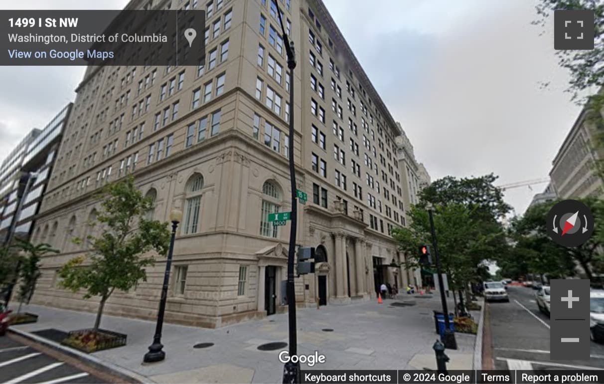 Street View image of 875 15th Street Northwest, Suite 600, Bowen Building, Washington DC, District of Columbia