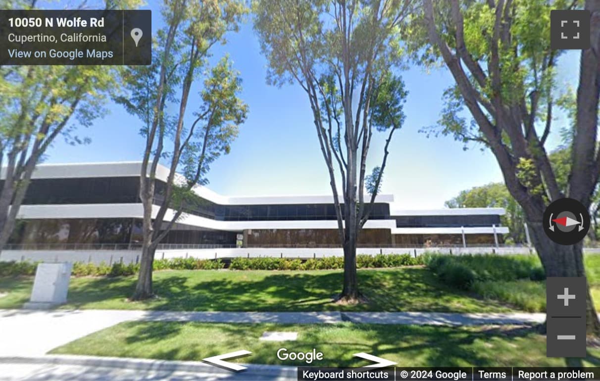 Street View image of 10080 North Wolfe Road, SW3–200, Cupertino, California